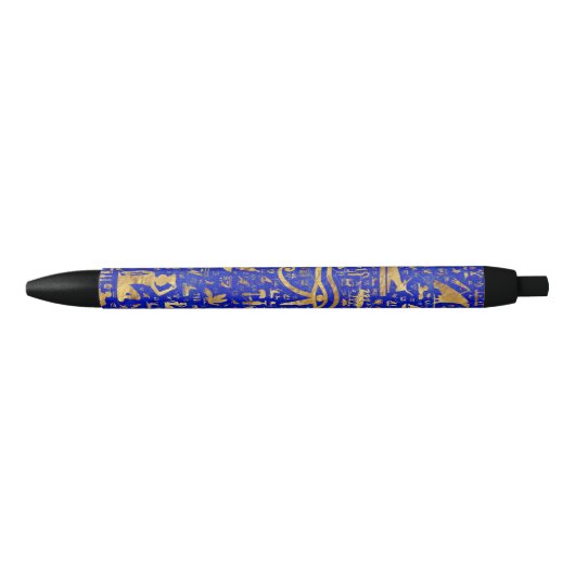 Egyptische hiërogliefen - Lapis Lazuli en Gold Zwarte Inkt Pen (Voorkant)
