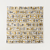 Egyptische hiërogliefen met gele zwarte kleur naad wandkleed (Voorkant (horizontaal))