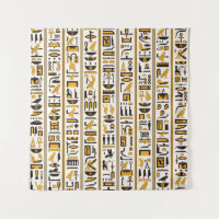 Egyptische hiërogliefen met gele zwarte kleur naad