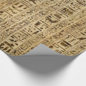 Egyptische hiërogliefen op papyrus cadeaupapier (Hoek)