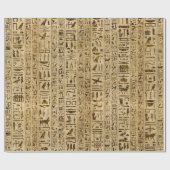 Egyptische hiërogliefen op papyrus cadeaupapier (Vlak)