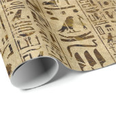 Egyptische hiërogliefen op papyrus cadeaupapier (Rol Hoek)