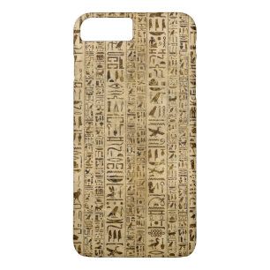 Egyptische hiërogliefen op papyrus 	iPhone 8/7 plus hoesje