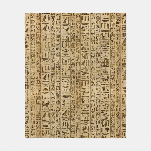 Egyptische hiërogliefen op papyrus fleece deken (Voorkant)