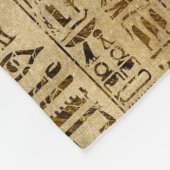 Egyptische hiërogliefen op papyrus fleece deken (Hoek)