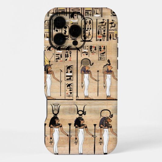 Egyptische hiërogliefen op papyrus iPhone hoesje (Achterkant)