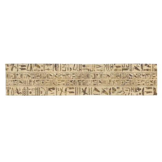 Egyptische hiërogliefen op papyrus korte tafelloper (Horizontaal)