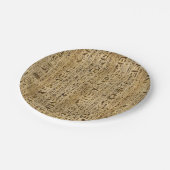 Egyptische hiërogliefen op papyrus papieren bordje (Gekanteld)