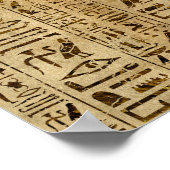 Egyptische hiërogliefen op papyrus poster (Hoek)