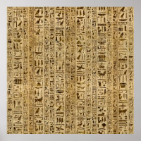 Egyptische hiërogliefen op papyrus