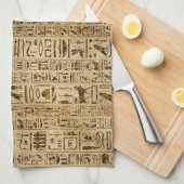 Egyptische hiërogliefen op papyrus theedoek (Quarter Fold)