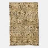 Egyptische hiërogliefen op papyrus theedoek (Verticaal)
