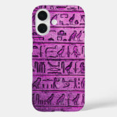Egyptische hiërogliefen Paarse iPhone 16 Hoesje (Achterkant)