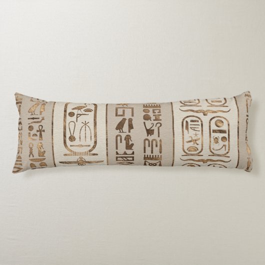 Egyptische hiërogliefen pastel Gold Lichaamskussen (Voorkant)