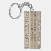 Egyptische hiërogliefen pastel Gold Sleutelhanger (Voorkant Links)