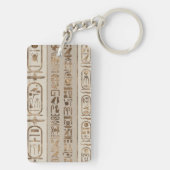 Egyptische hiërogliefen pastel Gold Sleutelhanger (achterkant)