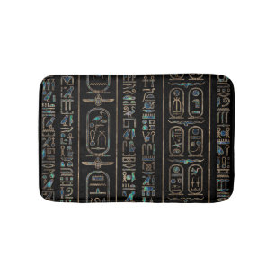 Egyptische hiërogliefen patroon Gold Abalone Badmat