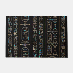 Egyptische hiërogliefen patroon Gold Abalone Deurmat