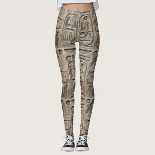 Egyptische hiërogliefen patroon stijl leggings