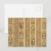 Egyptische hiërogliefen textuur briefkaart (Voorkant / Achterkant)