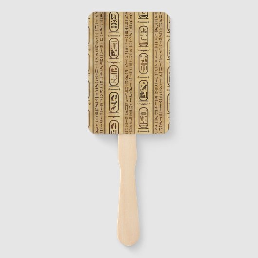 Egyptische hiërogliefen  textuur handwaaier (Achterkant)