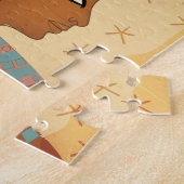 Egyptische hiërogliefen Vintage reisposter Legpuzzel (Zijkant)
