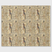 Egyptische hiërogliefen Vogel God Patroon Cadeaupapier (Vlak)