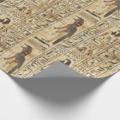 Egyptische hiërogliefen Vogel God Patroon Cadeaupapier (Hoek)