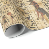 Egyptische hiërogliefen Vogel God Patroon Cadeaupapier (Rol Hoek)