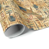 Egyptische hiërogliefen vogelpatroon cadeaupapier (Rol Hoek)