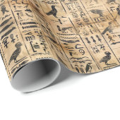 Egyptische hiërogliefen vogels patroon 2 cadeaupapier (Rol Hoek)