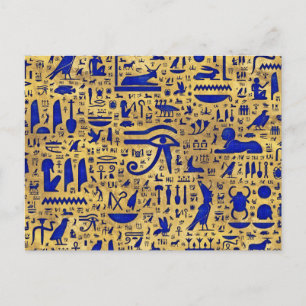 Egyptische hiërogliefhebbers, Lazuli en Gold Briefkaart