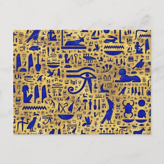 Egyptische hiërogliefhebbers, Lazuli en Gold Briefkaart (Voorkant)