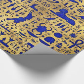 Egyptische hiërogliefhebbers, Lazuli en Gold Cadeaupapier (Hoek)