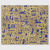 Egyptische hiërogliefhebbers, Lazuli en Gold Cadeaupapier (Vlak)
