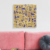 Egyptische hiërogliefhebbers, Lazuli en Gold Canvas Afdruk (Insitu (Woonkamer))