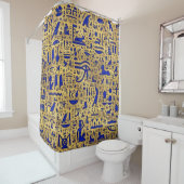 Egyptische hiërogliefhebbers, Lazuli en Gold Douchegordijn (In situ)