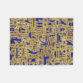 Egyptische hiërogliefhebbers, Lazuli en Gold Fleece Deken (Voorkant (Horizontaal))