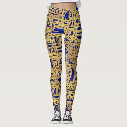 Egyptische hiërogliefhebbers, Lazuli en Gold Leggings (Voorkant)