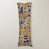 Egyptische hiërogliefhebbers, Lazuli en Gold Lichaamskussen (Voorkant Verticaal)