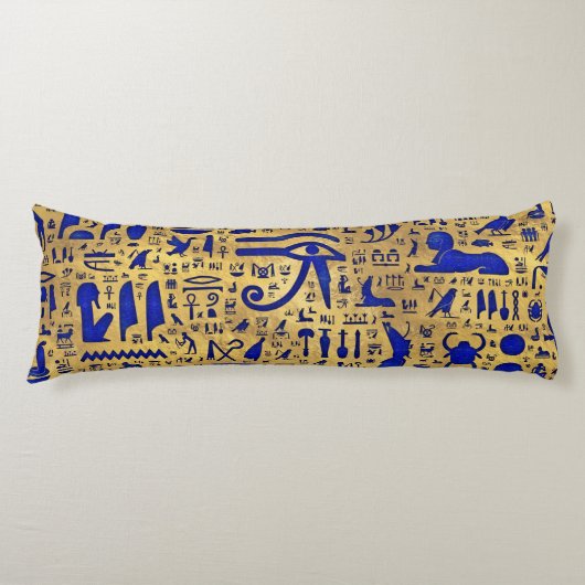 Egyptische hiërogliefhebbers, Lazuli en Gold Lichaamskussen (Voorkant)