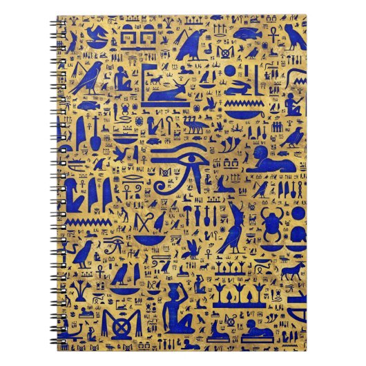 Egyptische hiërogliefhebbers, Lazuli en Gold Notitieboek (Voorkant)