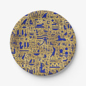 Egyptische hiërogliefhebbers, Lazuli en Gold Papieren Bordje (Voorkant)