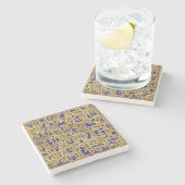 Egyptische hiërogliefhebbers, Lazuli en Gold Stenen Onderzetter (Zijkant)