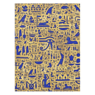 Egyptische hiërogliefhebbers, Lazuli en Gold Tafelkleed