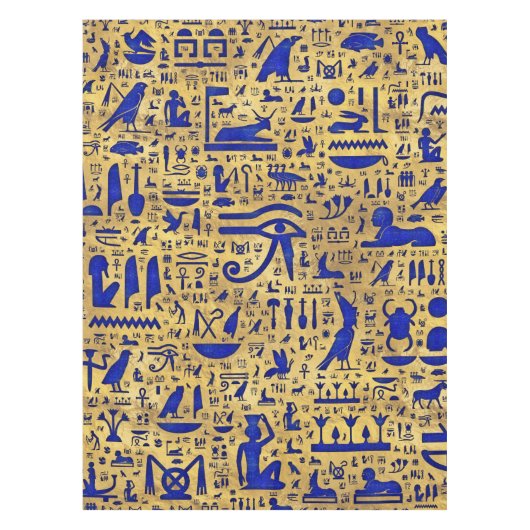 Egyptische hiërogliefhebbers, Lazuli en Gold Tafelkleed (Voorkant)