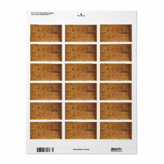 Egyptische hiërogliefhebbers schrijven etiket (Full Sheet)