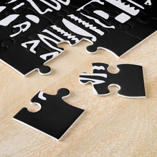 Egyptische Hieroglyph Jigzaag Puzzle Legpuzzel (Zijkant)