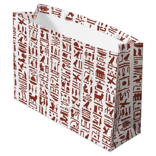 Egyptische Hieroglyph Large Gift Bag Groot Cadeauzakje (Achterkant Gekanteld)