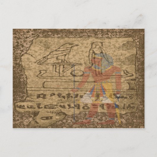 Egyptische Hieroglyphic Briefkaart (Voorkant)